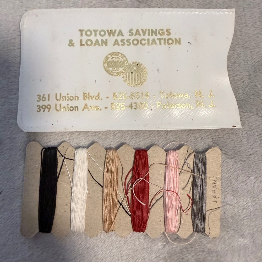 Vintage Totowa Savings Loan Sewing Kit Advertising Travel Mending Kit